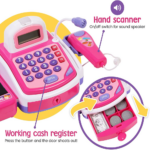 Pretend Play Store Cash Register for Kids - STEM Toy with Groceries, Mic Speaker, Play Money | Perfect Girls' Toy - Image 3