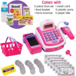 Pretend Play Store Cash Register for Kids - STEM Toy with Groceries, Mic Speaker, Play Money | Perfect Girls' Toy - Image 4