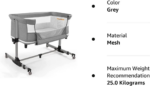 Baby Crib,3 in 1 Bassinet for Baby,Bedside Sleeper Bedside Baby Bassinets Crib for Newborn,Adjustable Portable Baby Bed for Infant/Baby,Gray - Image 9