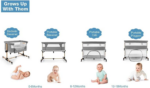 Baby Crib,3 in 1 Bassinet for Baby,Bedside Sleeper Bedside Baby Bassinets Crib for Newborn,Adjustable Portable Baby Bed for Infant/Baby,Gray - Image 7