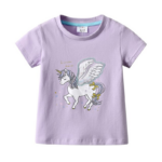 Summer Unicorn T-Shirt for Girls: Cartoon Cotton Kids Tops and Tees for Toddlers' Clothing Ages 3-8 - Image 3