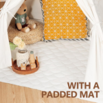 Teepee Tent for Kids with Carry Case, Natural Canvas Teepee Play Tent, Toys for Girls/Boys Indoor & Outdoor Playing (White Teepee Tent) - Image 5