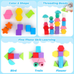 "Montessori Wooden Beads Learning Set for Kids - STEM Preschool Toy Gift" - Image 5