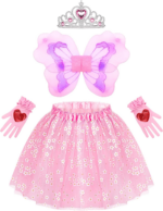 "Enchanted Fairy and Mermaid Princess Dress-Up Trunk - 19 Piece Pretend Play Costume Set for Girls Ages 3-6" - Image 5