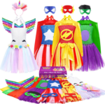 "Superhero Dress-Up Trunk for Girls - 12 Piece Role Play Set for Ages 3-6"