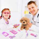 "Deluxe Toy Doctor Kit for Girls - Includes Dog Toy, Stethoscope, and Dress-Up Costume - Perfect Gift for Kids Ages 3-6!" - Image 7