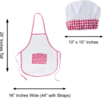 "Ultimate Kids Cooking and Baking Apron Set - 12 Piece with Chef Hat, Pocket, and Red Chef Costume for Career Role Play" - Image 6