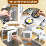 Wooden Pretend Play Kitchen Set for Kids - Interactive Toy Kitchen Playset - Image 4