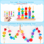 "Montessori Wooden Beads Learning Set for Kids - STEM Preschool Toy Gift" - Image 4