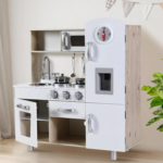 Wooden Pretend Play Kitchen Set for Kids - Interactive Toy Kitchen Playset - Image 7