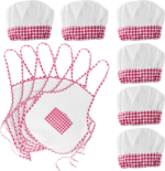 "Ultimate Kids Cooking and Baking Apron Set - 12 Piece with Chef Hat, Pocket, and Red Chef Costume for Career Role Play"