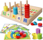 "Montessori Wooden Number Blocks: Educational Math Toy for Preschoolers"