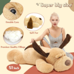"Jumbo Cuddly Dog Plush Pillow - 51 Inch Giant Stuffed Animal for Kids and Pets" - Image 4