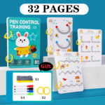 Montessori Pen Control Training Workbook for Children: Reusable Magic Practice Copybook - Image 6