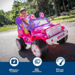 Kid Trax  Minnie Mouse 6V Ride-On Toy - Flower Power 4X4 Battery Powered Outdoor Toy - Ages 3-5 - Up to 60 Lbs - Working Headlights and Sounds - Pink Minnie Mouse Ride-On for Toddlers, Girls, Boys - Image 3