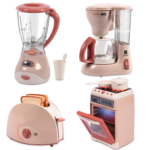 Children's 3-Piece Toy Kitchen Appliance Set with Oven, Toaster, and Stirrer - Khaki - Image 11