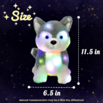 "Glowing  LED Plush Husky: Light-Up Stuffed Animal Dog for Kids, Gray, 12''" - Image 2