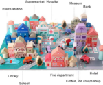 "City Construction Wooden Building Blocks Set - Educational Toddler Toy for 3+ Year Olds" - Image 2