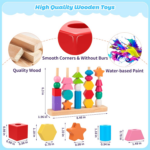 "Montessori Wooden Beads Learning Set for Kids - STEM Preschool Toy Gift" - Image 6