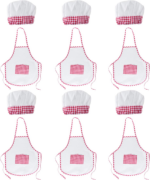 "Ultimate Kids Cooking and Baking Apron Set - 12 Piece with Chef Hat, Pocket, and Red Chef Costume for Career Role Play" - Image 2