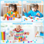 "Montessori Wooden Beads Learning Set for Kids - STEM Preschool Toy Gift" - Image 7