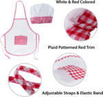 "Ultimate Kids Cooking and Baking Apron Set - 12 Piece with Chef Hat, Pocket, and Red Chef Costume for Career Role Play" - Image 5