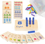 "Wooden Montessori Number Blocks: Fun Counting Peg Board for Toddlers and Preschoolers!"