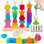 "Montessori Wooden Beads Learning Set for Kids - STEM Preschool Toy Gift"