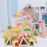 "Rainbow Stacker Building Blocks Set - Educational Wooden Toys for Kids" - Image 6