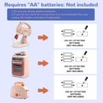 Children's 3-Piece Toy Kitchen Appliance Set with Oven, Toaster, and Stirrer - Khaki - Image 8