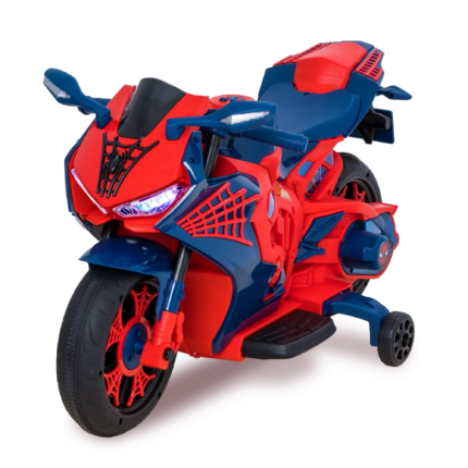 6V Spiderman Motorcycle Ride On for Kids, Ages 3+, Rechargeable Battery, Up to 65 lbs.