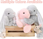 "Adorable 24" Giant Bunny Stuffed Animal Set with 3 Baby Bunnies - Perfect Easter Gift for Kids!" - Image 5
