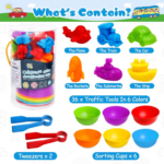 "Rainbow Transport Counting Game for Preschoolers: Educational Fine Motor Skills Activity Set" - Image 3