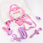 "Deluxe Toy Doctor Kit for Girls - Includes Dog Toy, Stethoscope, and Dress-Up Costume - Perfect Gift for Kids Ages 3-6!" - Image 5