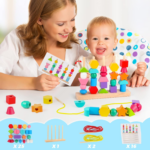 "Montessori Wooden Beads Learning Set for Kids - STEM Preschool Toy Gift" - Image 2