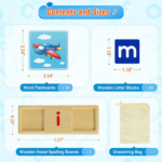 "Interactive Learning Toy Set for Preschoolers - 116Pcs Short Vowel Letters Sorting Spelling Reading Set with Flash Cards, Educational Activities for Boys and Girls Ages 3-5" - Image 6