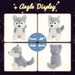 "Glowing  LED Plush Husky: Light-Up Stuffed Animal Dog for Kids, Gray, 12''" - Image 3