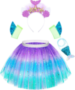 "Enchanted Fairy and Mermaid Princess Dress-Up Trunk - 19 Piece Pretend Play Costume Set for Girls Ages 3-6" - Image 4