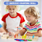 "Wooden Montessori Number Blocks: Fun Counting Peg Board for Toddlers and Preschoolers!" - Image 4