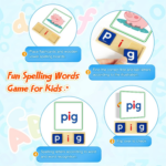 "Interactive Learning Toy Set for Preschoolers - 116Pcs Short Vowel Letters Sorting Spelling Reading Set with Flash Cards, Educational Activities for Boys and Girls Ages 3-5" - Image 3