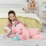 "Adorable 24" Giant Bunny Stuffed Animal Set with 3 Baby Bunnies - Perfect Easter Gift for Kids!" - Image 3