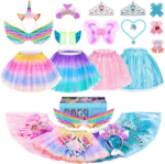 "Enchanted Fairy and Mermaid Princess Dress-Up Trunk - 19 Piece Pretend Play Costume Set for Girls Ages 3-6"