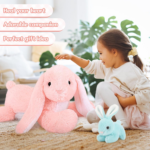 "Adorable 24" Giant Bunny Stuffed Animal Set with 3 Baby Bunnies - Perfect Easter Gift for Kids!" - Image 9