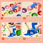 "Double-Sided Magnetic Dinosaur Maze & Alphabet Puzzle Board - Educational Toy for Preschoolers!" - Image 4