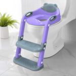 " 2-In-1 Toddler Potty Seat with Step Stool - Grey" - Image 9