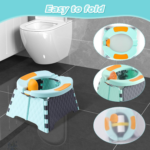 " Portable Toddler Travel Potty with Travel Bag and 30 Replacement Bags - Easy Clean Baby Training Toilet (Blue)" - Image 2