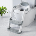 " 2-In-1 Toddler Potty Seat with Step Stool - Grey" - Image 18