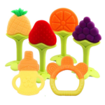 "Organic Silicone Baby Teething Toys - Set of 6 for Natural Brain Development"