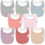 "Sweet Charm 8-Pack Organic Baby Bibs for Boys and Girls - Teething and Drool Bibs for Newborns, Infants, and Toddlers"