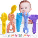 "Silicone Molar Teether Chew Toys Set for Baby - Soft Textures, BPA Free - 5-Pack Gift Set"